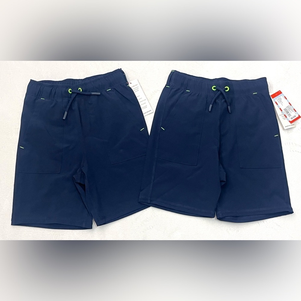 Cat & Jack 2 Pairs of Children’s Polyester/Spandex Blend Boys Blue Shorts XS 4/5 - Picture 1 of 16